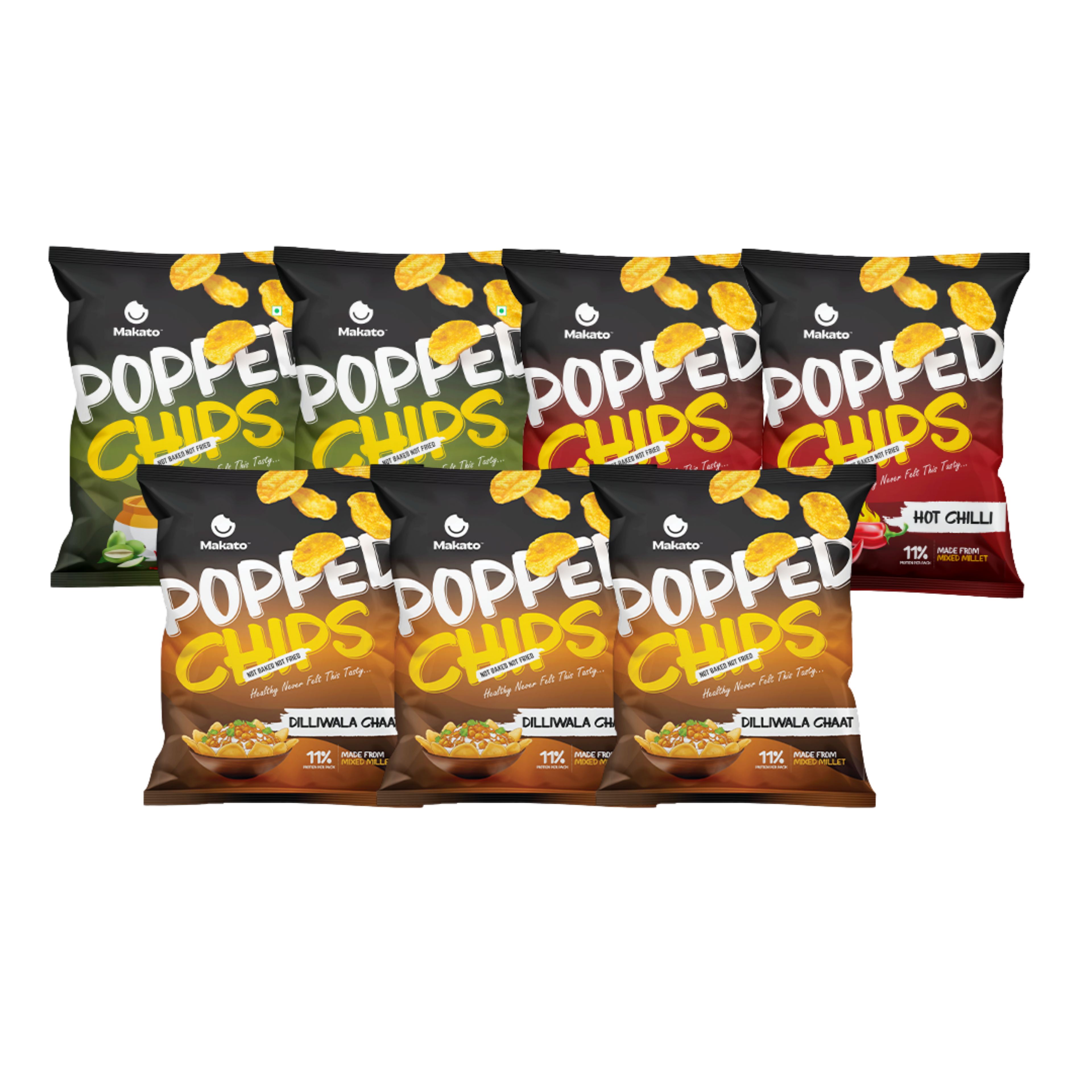 Makato Popped Chips Mega Masti Pack of 7 Combo